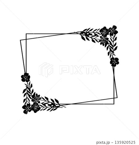 floral frame Minimalist wedding invitation card template design floral frame Minimalist wedding invitation card template design 135920525