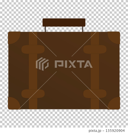 Travel trunk bag icon Retro suitcase illustration 135920904