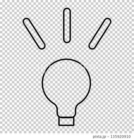 Line drawing light bulb icon: A minimalist symbol of an idea 135920910