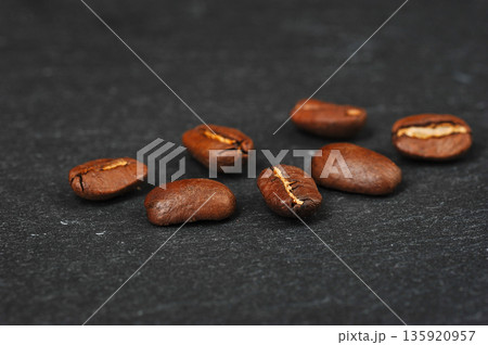 whole coffee beans close-up selective focus 135920957