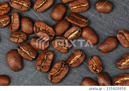 whole coffee beans close-up selective focus 135920958