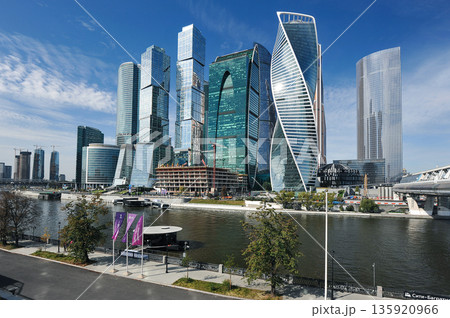 view of the skyscrapers in Moscow city 135920966