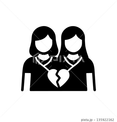 Broken Bond and Separation Icon 135922162