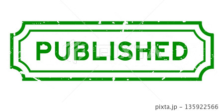 Grunge green published word rubber seal stamp on white background 135922566