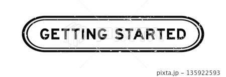 Grunge black getting started word rubber seal stamp on white background Grunge black getting started word rubber seal stamp on white background 135922593