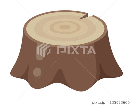 かわいい切り株のイラスト 135923669