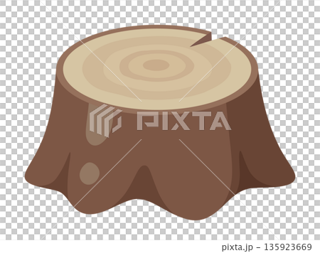 かわいい切り株のイラスト 135923669