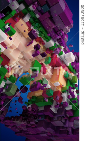 Fragmented Dimensions: A Kaleidoscope of Colorful Geometric Structures 135923900