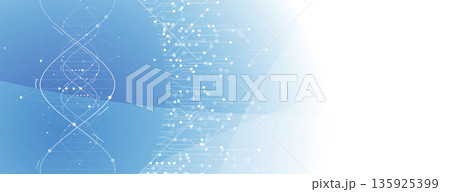 Futuristic genome, DNA strands, connected neural web, science wallpaper 135925399