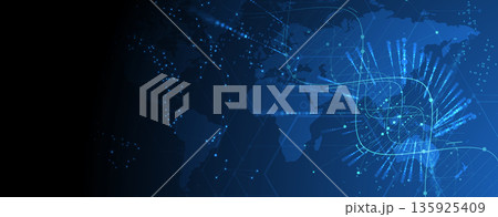 Futuristic genome, DNA strands, connected neural web, science wallpaper Futuristic genome, DNA strands, connected neural web, science wallpaper 135925409