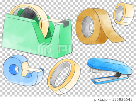 Tape illustration, hand-drawn, watercolor style Tape illustration, hand-drawn, watercolor style 135926543