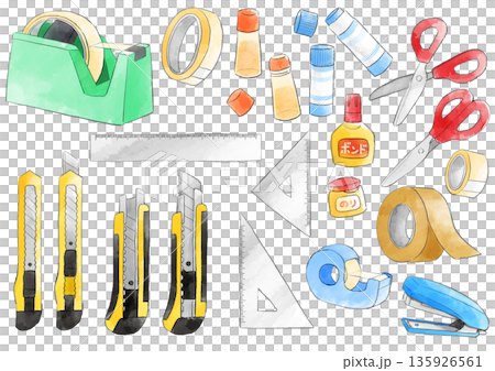 Craft stationery illustration, hand-drawn, watercolor style Craft stationery illustration, hand-drawn, watercolor style 135926561