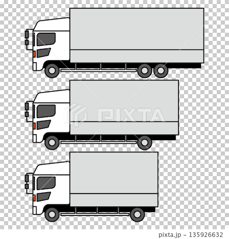 3種類トラックのイラスト 3種類トラックのイラスト 135926632