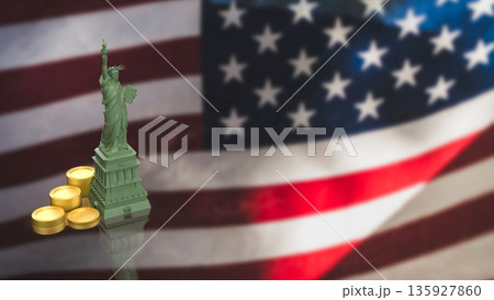 United States Freedom And Financial Growth Concept Background 3d render. 135927860