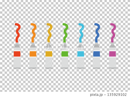 7色の絵の具セット 135929102