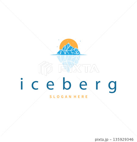 Minimal iceberg mountain logo for premium outdoor brand Minimal iceberg mountain logo for premium outdoor brand 135929346