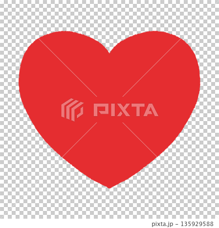 A simple bright red heart frame background. A vector illustration of a heart drawn with a red pen 135929588