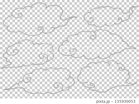 日式蓬鬆雲朵線條畫套裝(灰色) 日式蓬鬆雲朵線條畫套裝(灰色) 135930053