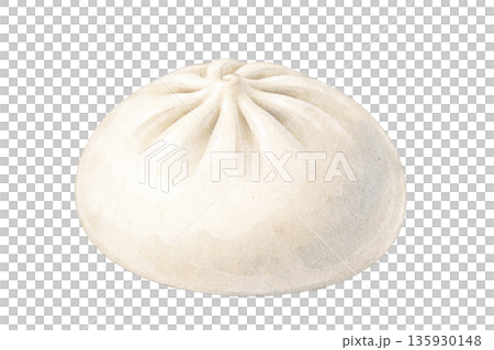 中華まんのシンプルなイラスト ふっくら蒸し料理の素材 135930148