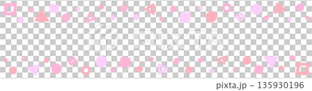 ピンク色のかわいい模様のライン装飾 135930196