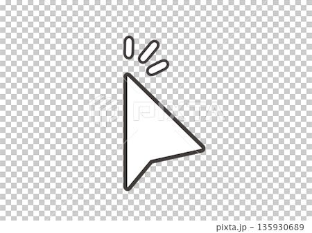 A simple illustration of a white mouse pointer with a black border clicking A simple illustration of a white mouse pointer with a black border clicking 135930689