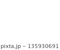 白い線だけのマウスポインタがクリックするシンプルなイラスト 135930691