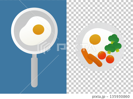 目玉焼き・朝食のイラスト素材 目玉焼き・朝食のイラスト素材 135930860
