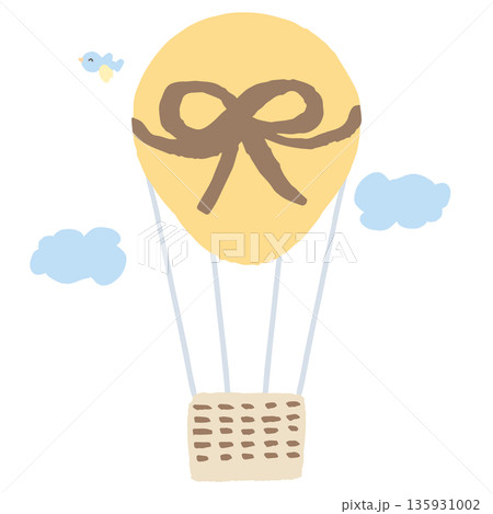 幼稚園・保育園向け やさしい挿絵イラストカットシリーズ｜気球 135931002