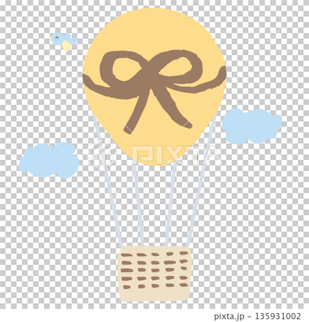 幼稚園・保育園向け やさしい挿絵イラストカットシリーズ｜気球 135931002