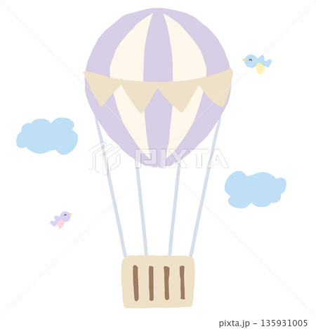 幼稚園・保育園向け やさしい挿絵イラストカットシリーズ｜気球 135931005