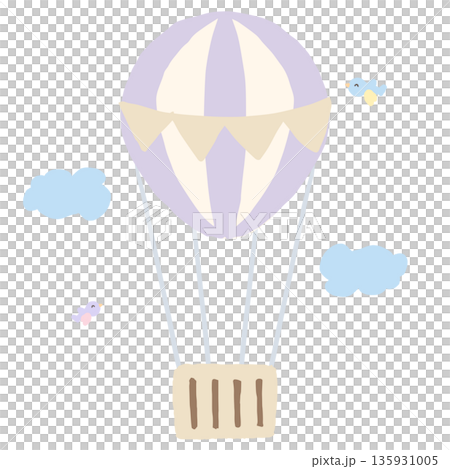 幼稚園・保育園向け やさしい挿絵イラストカットシリーズ｜気球 135931005