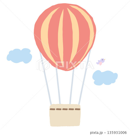 幼稚園・保育園向け やさしい挿絵イラストカットシリーズ｜気球 135931006