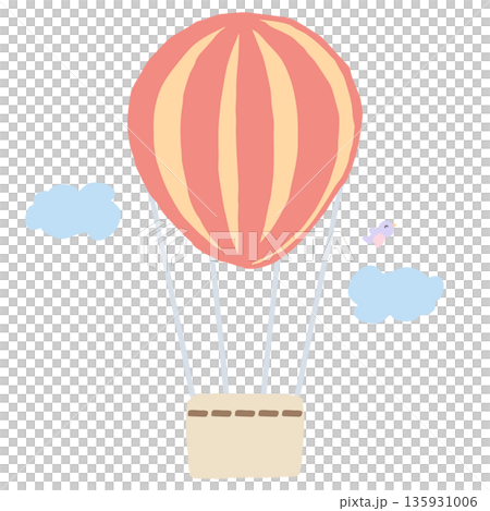 幼兒園和托兒所適用的簡易插畫剪紙系列 | 氣球 135931006