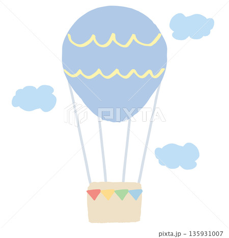 幼稚園・保育園向け やさしい挿絵イラストカットシリーズ｜気球 135931007