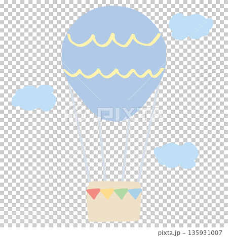 幼稚園・保育園向け やさしい挿絵イラストカットシリーズ｜気球 135931007