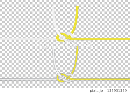 一套用於葬禮和弔唁的淡路結黃白水引剪紙 135931359