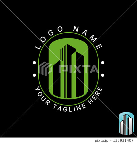 Three building sky high property landscape district cityscape infrastructure logo design graphic concept creative premium vector stock image top sell Three building sky high property landscape district cityscape infrastructure logo design graphic concept creative premium vector stock image top sell 135931407