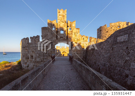 Stone Gate in the Old City Wall of Rhodes, Greece Stone Gate in the Old City Wall of Rhodes, Greece 135931447