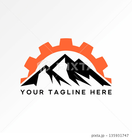 Mountain and gear on top like sunrise trip car transportation vacation hiking logo design graphic concept creative premium vector stock image top sell Mountain and gear on top like sunrise trip car transportation vacation hiking logo design graphic concept creative premium vector stock image top sell 135931747