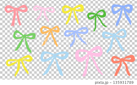 手描きリボンのイラスト 手描きリボンのイラスト 135931789