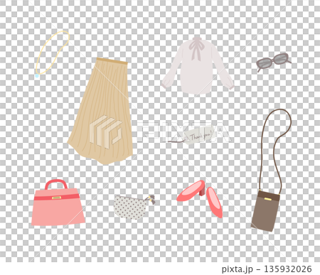 女裝時尚單品插畫集 135932026