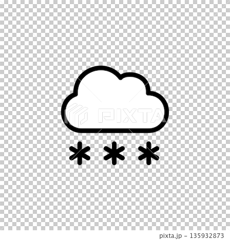 シンプルなカラー天気アイコン 雪 雪雲 シンプルなカラー天気アイコン 雪 雪雲 135932873