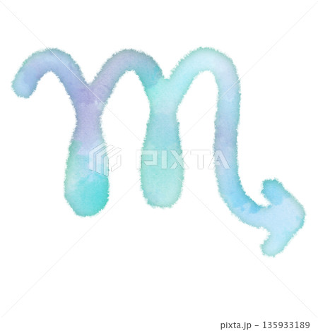 十二星座　さそり座　蠍座　Scorpius　星座　占い　水彩画タッチ　デザインアイコン　優しい　エコ 135933189