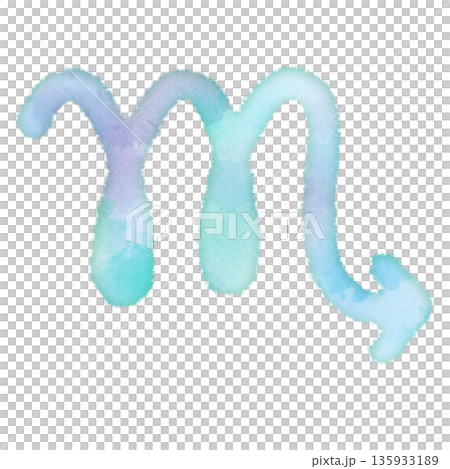 十二星座　さそり座　蠍座　Scorpius　星座　占い　水彩画タッチ　デザインアイコン　優しい　エコ 135933189