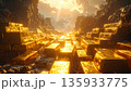 とてつもない量の金塊 インゴットのイメージ 135933775