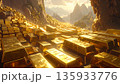 とてつもない量の金塊 インゴットのイメージ 135933776
