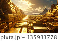 とてつもない量の金塊 インゴットのイメージ 135933778