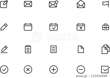 ホームページ、UI、ユーザーインターフェイスの編集可能なビジネスラインアイコン4 135934099