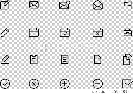 ホームページ、UI、ユーザーインターフェイスの編集可能なビジネスラインアイコン4 135934099