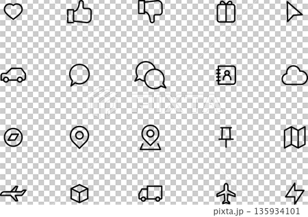 ホームページ、UI、ユーザーインターフェイスの編集可能なビジネスラインアイコン2 135934101